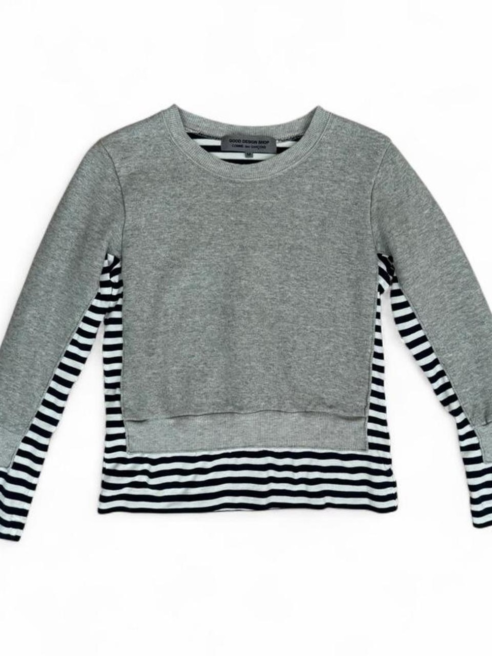 Comme des garçons grey and striped long sleeve